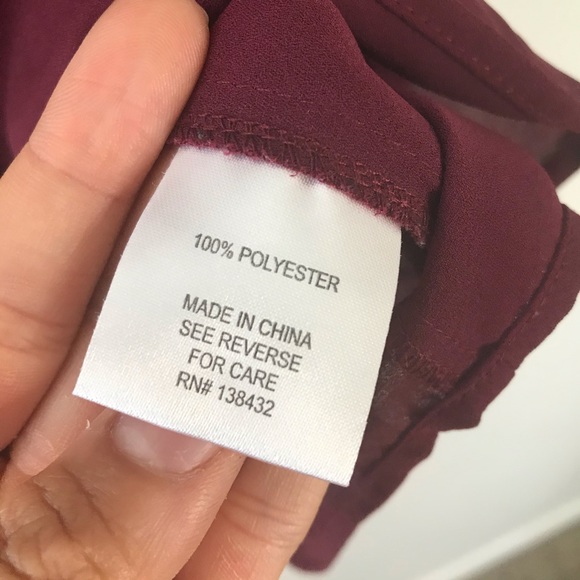 Fervour Modcloth Burgundy Portofino Shirt L - Picture 6 of 6
